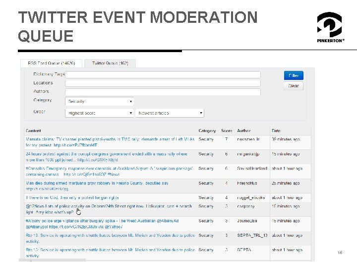 TWITTER EVENT MODERATION QUEUE 16 