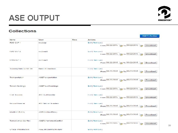 ASE OUTPUT 20 