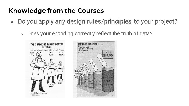 Knowledge from the Courses ● Do you apply any design rules/principles to your project?