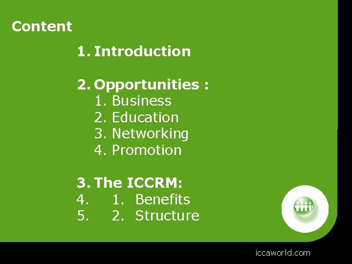 Content 1. Introduction 2. Opportunities : 1. Business 2. Education 3. Networking 4. Promotion