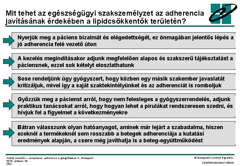 Mit tehet az egészségügyi szakszemélyzet az adherencia javításának érdekében a lipidcsökkentők területén? Nyerjük meg