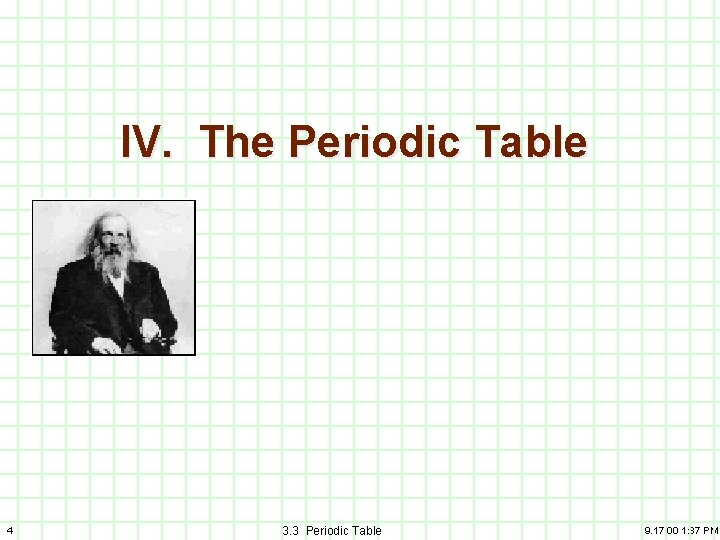 IV. The Periodic Table 4 3. 3 Periodic Table 9. 17. 00 1: 37