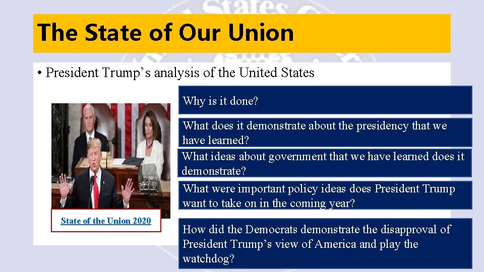 The State of Our Union • President Trump’s analysis of the United States Why