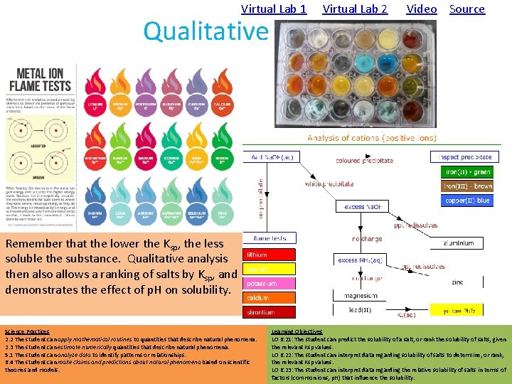 Virtual Lab 1 Virtual Lab 2 Qualitative Analysis Video Source Remember that the lower