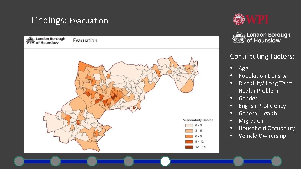 Findings: Evacuation Contributing Factors: • Age • Population Density • Disability/ Long Term Health