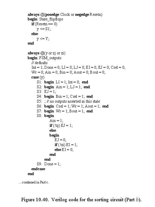 always @(posedge Clock or negedge Resetn) begin: State_flipflops if (Resetn == 0) y always @(posedge Clock or negedge Resetn) begin: State_flipflops if (Resetn == 0) y