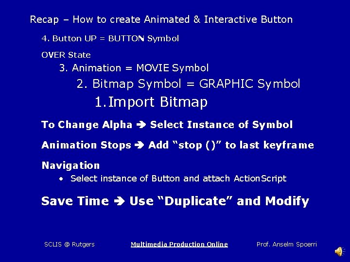 Recap – How to create Animated & Interactive Button 4. Button UP = BUTTON