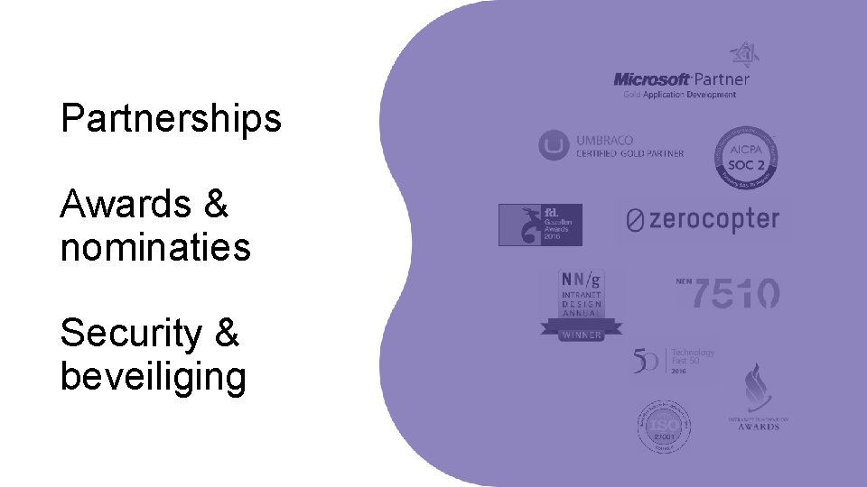 Partnerships Awards & nominaties Security & beveiliging 