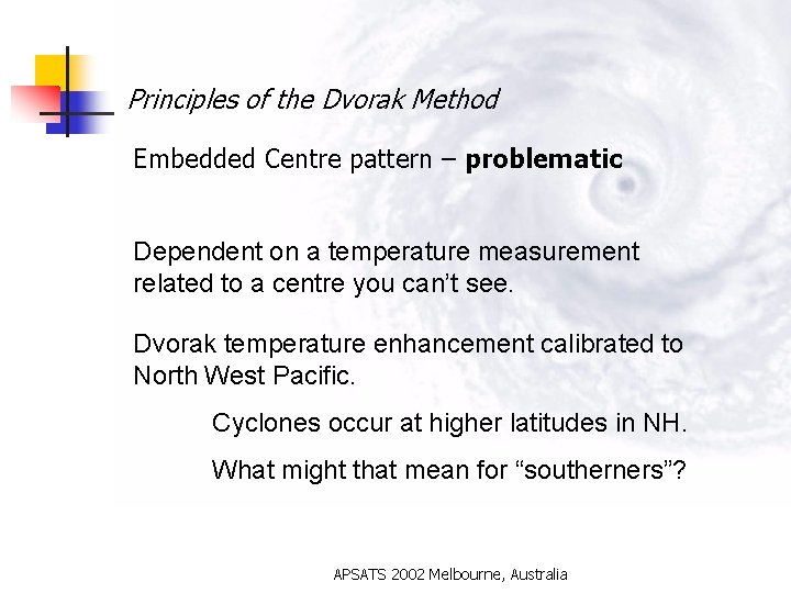 Principles of the Dvorak Method Embedded Centre pattern – problematic Dependent on a temperature