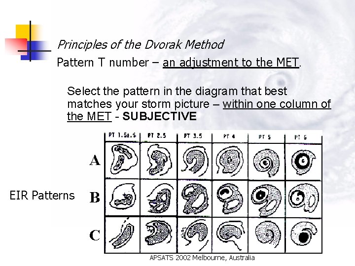 Principles of the Dvorak Method Pattern T number – an adjustment to the MET.