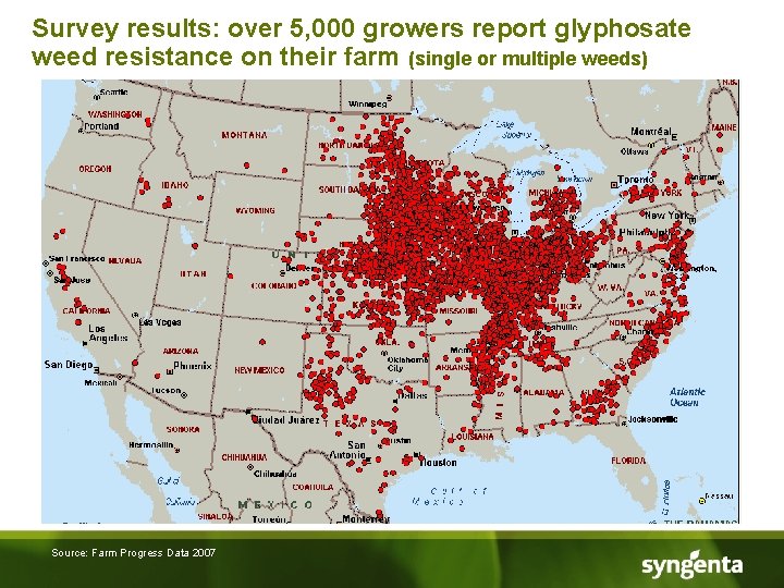 Survey results: over 5, 000 growers report glyphosate weed resistance on their farm (single
