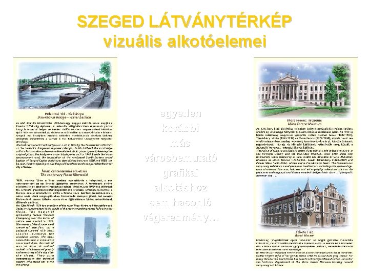 SZEGED LÁTVÁNYTÉRKÉP vizuális alkotóelemei egyetlen korábbi más városbemutató grafikai alkotáshoz sem hasonló végeredmény… 