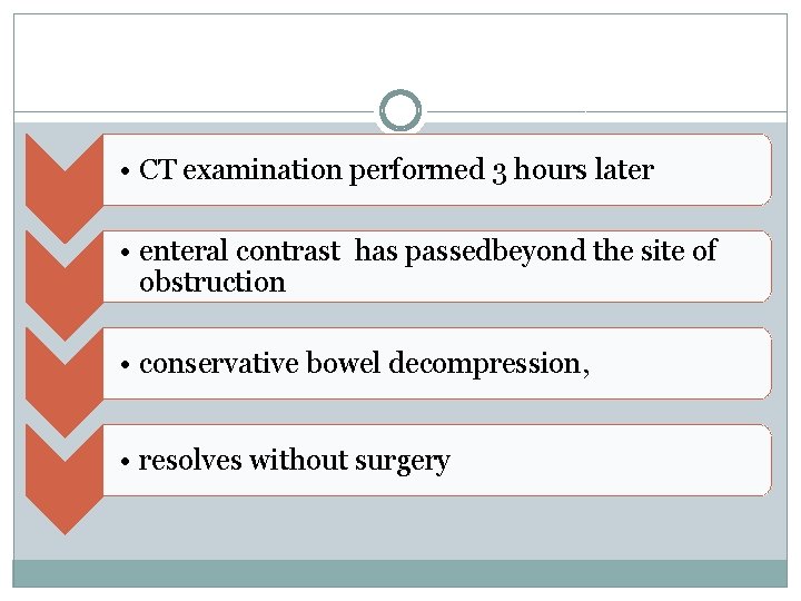  • CT examination performed 3 hours later • enteral contrast has passedbeyond the