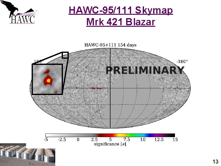 HAWC-95/111 Skymap Mrk 421 Blazar 13 