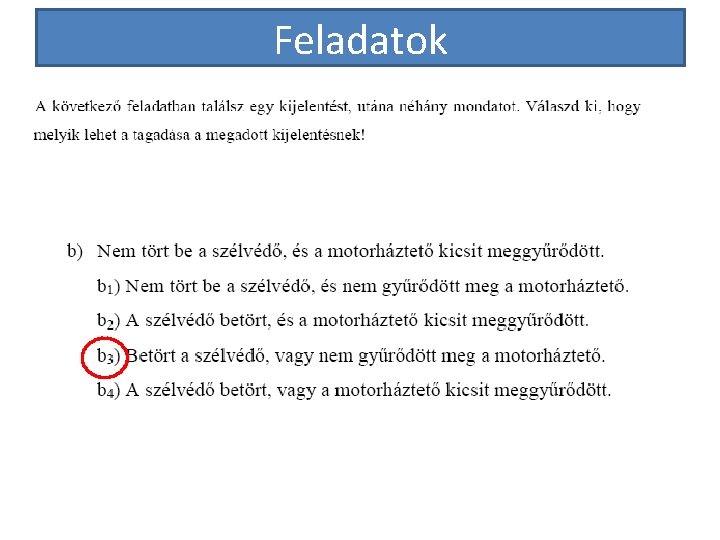 Feladatok 