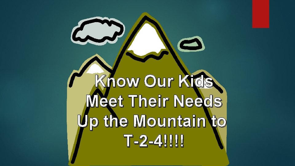 Know Our Kids Meet Their Needs Up the Mountain to T-2 -4!!!! 