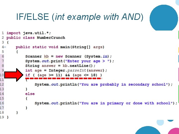 IF/ELSE (int example with AND) 