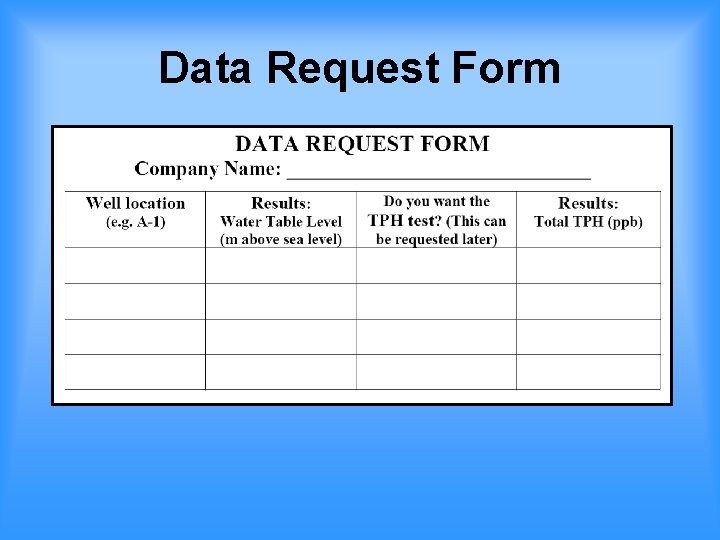 Data Request Form 
