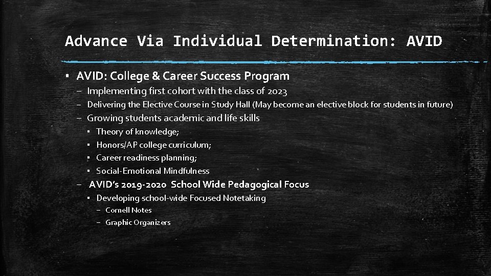 Advance Via Individual Determination: AVID ▪ AVID: College & Career Success Program – Implementing