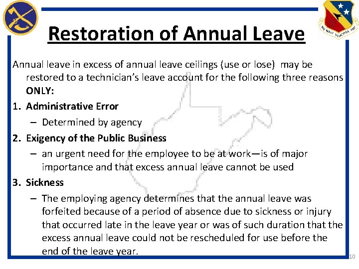Restoration of Annual Leave Annual leave in excess of annual leave ceilings (use or