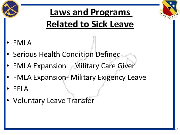 Laws and Programs Related to Sick Leave • • • FMLA Serious Health Condition