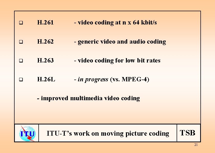 q H. 261 - video coding at n x 64 kbit/s q H. 262