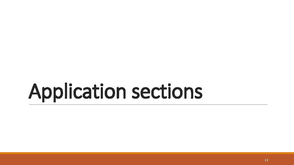 Application sections 12 