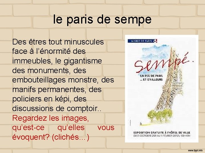 le paris de sempe Des êtres tout minuscules face à l’énormité des immeubles, le