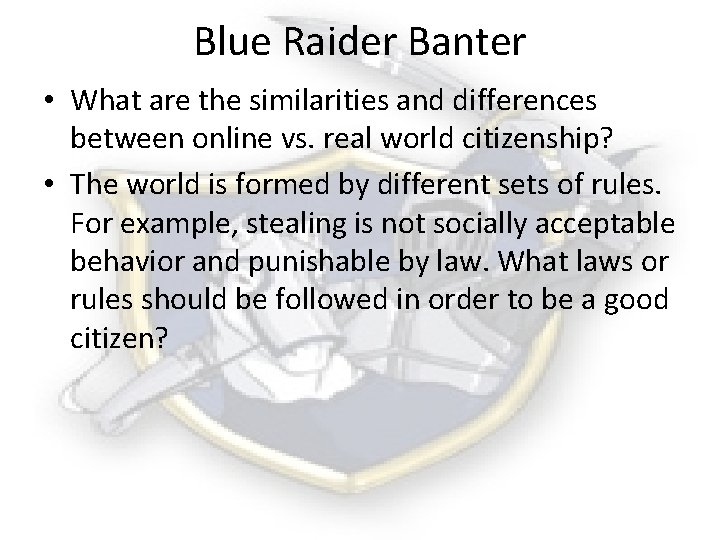 Blue Raider Banter • What are the similarities and differences between online vs. real