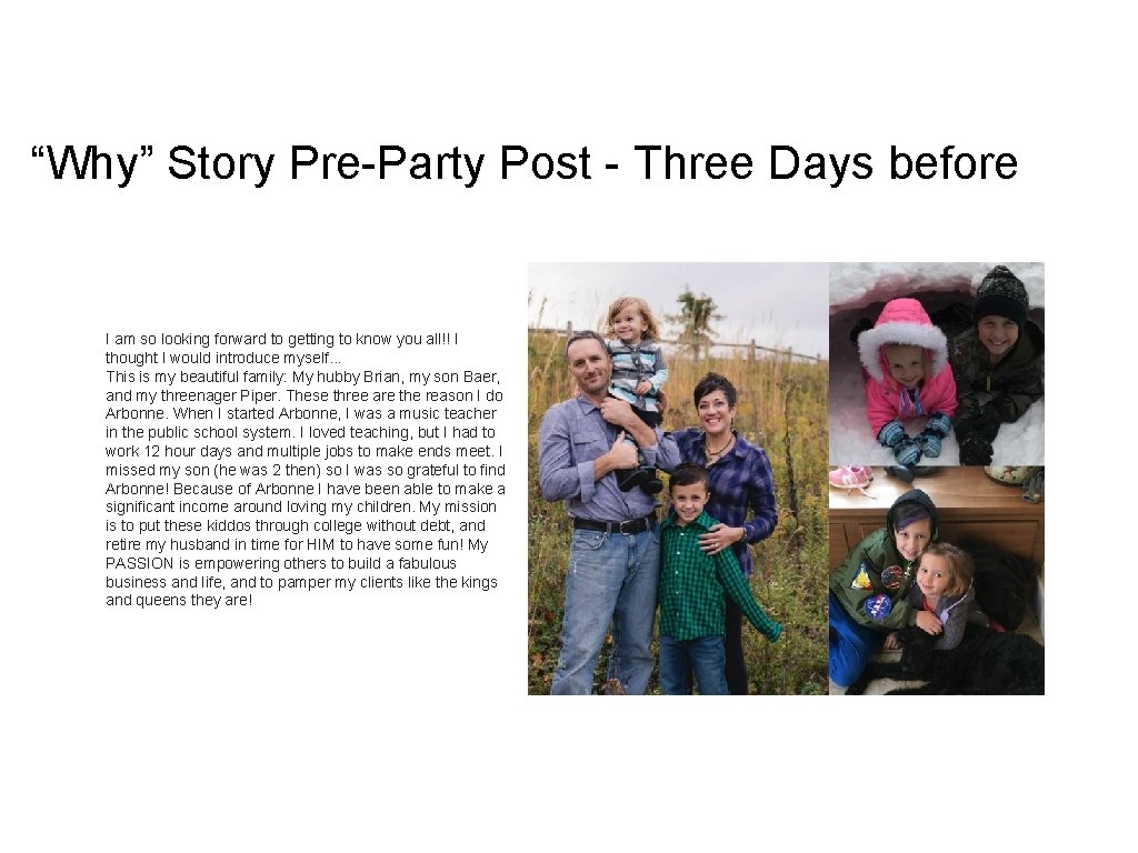 “Why” Story Pre-Party Post - Three Days before I am so looking forward to “Why” Story Pre-Party Post - Three Days before I am so looking forward to
