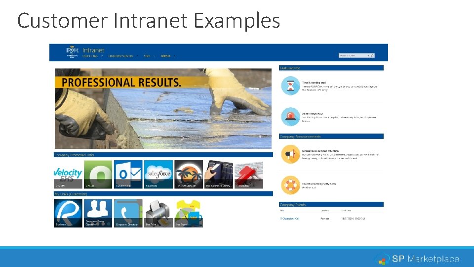 Customer Intranet Examples 