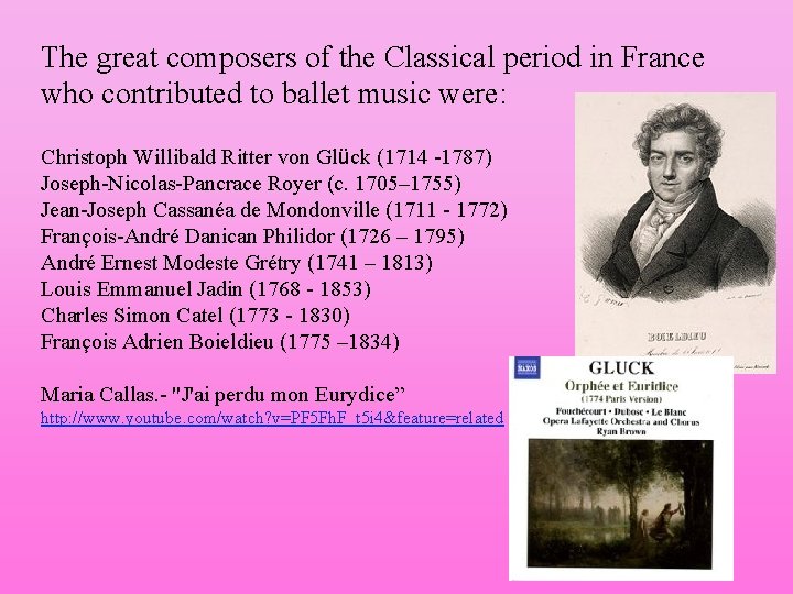 The great composers of the Classical period in France who contributed to ballet music