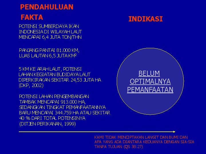 PENDAHULUAN FAKTA INDIKASI POTENSI SUMBERDAYA IKAN INDONESIA DI WILAYAH LAUT MENCAPAI 6, 4 JUTA