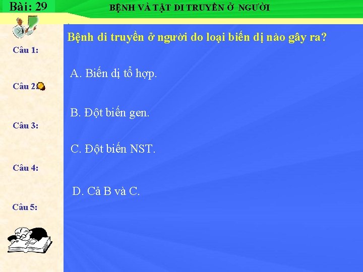 Baø i : 29 Ti ết 30 BỆNH VÀ TẬT DI TRUYỀN Ở NGƯỜI