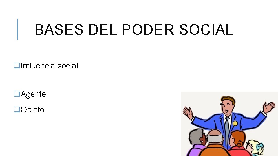 BASES DEL PODER SOCIAL q. Influencia social q. Agente q. Objeto 