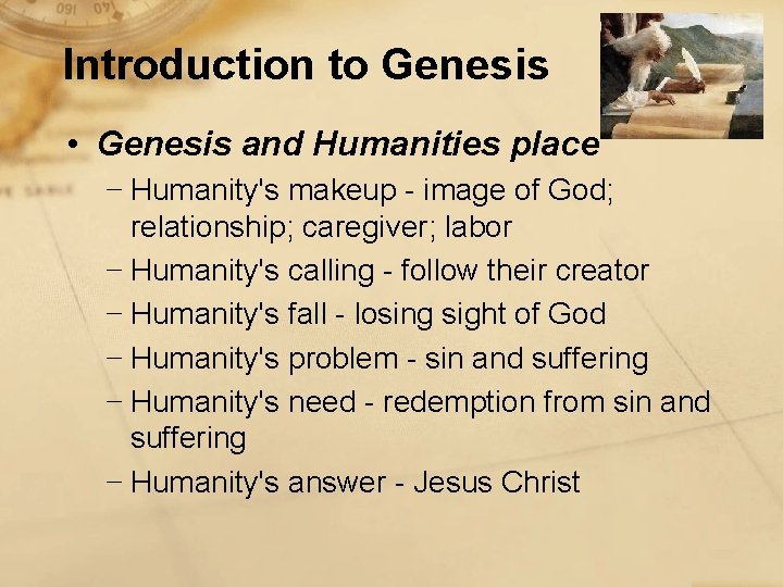 Introduction to Genesis • Genesis and Humanities place − Humanity's makeup - image of