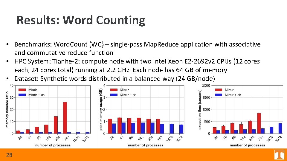 Results: Word Counting • Benchmarks: Word. Count (WC) – single-pass Map. Reduce application with Results: Word Counting • Benchmarks: Word. Count (WC) – single-pass Map. Reduce application with