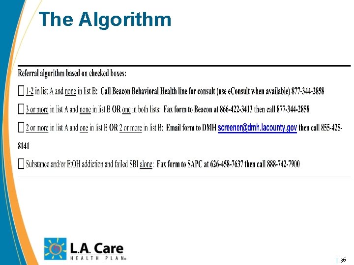 The Algorithm 36 