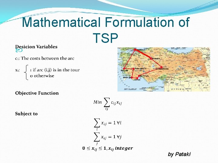 Mathematical Formulation of TSP by Pataki 