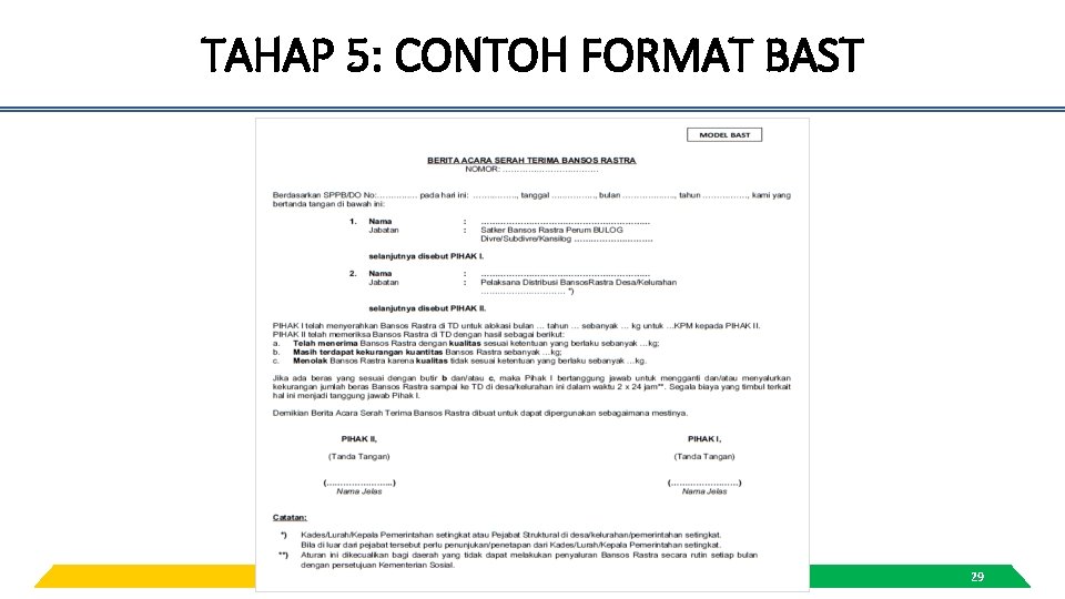 TAHAP 5: CONTOH FORMAT BAST 29 