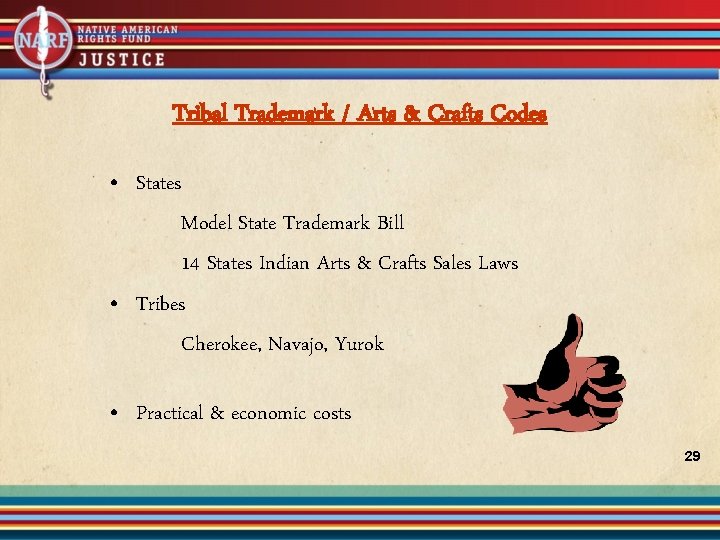 Tribal Trademark / Arts & Crafts Codes • States Model State Trademark Bill 14