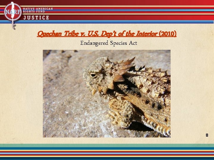 Quechan Tribe v. U. S. Dep’t of the Interior (2010) Endangered Species Act 8