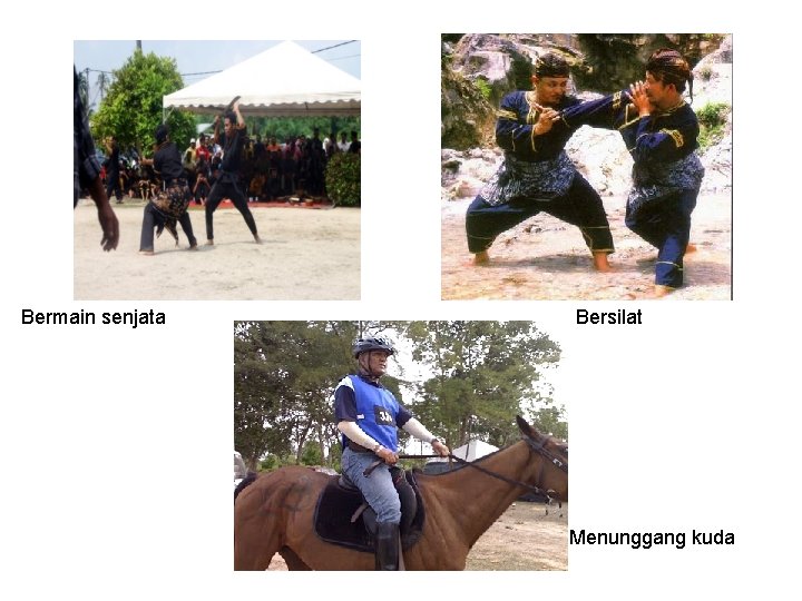 Bermain senjata Bersilat Menunggang kuda 