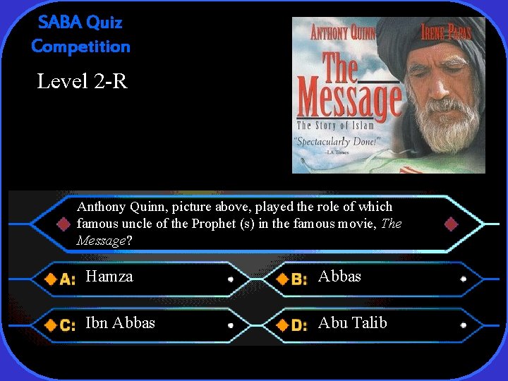 SABA Quiz Competition Level 2 -R Anthony Quinn, picture above, played the role of