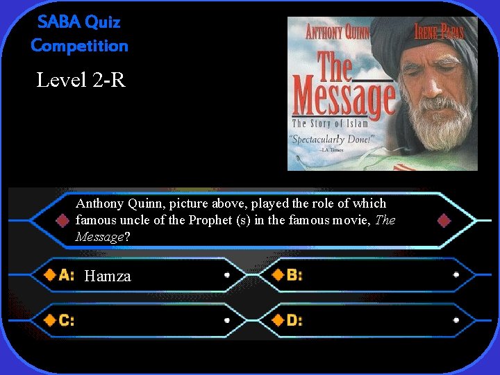 SABA Quiz Competition Level 2 -R Anthony Quinn, picture above, played the role of
