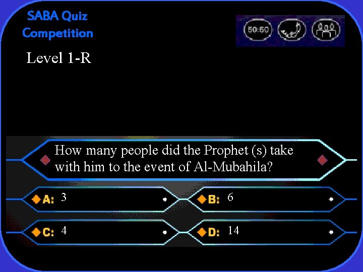 SABA Quiz Competition Level 1 -R How many people did the Prophet (s) take