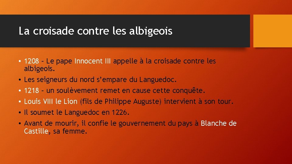 La croisade contre les albigeois • 1208 – Le pape Innocent III appelle à