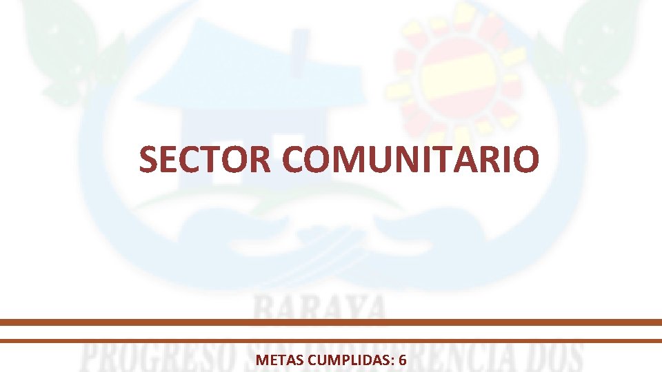 SECTOR COMUNITARIO METAS CUMPLIDAS: 6 