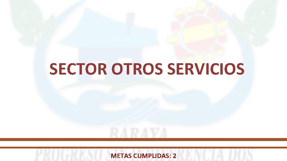 SECTOR OTROS SERVICIOS METAS CUMPLIDAS: 2 