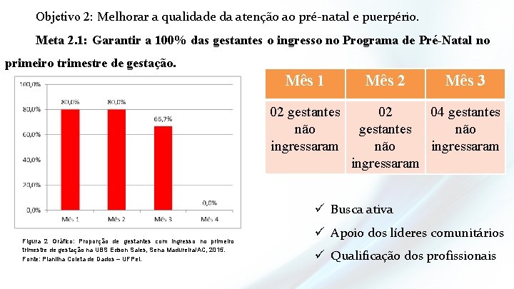 Objetivo 2: Melhorar a qualidade da atenção ao pré-natal e puerpério. Meta 2. 1: